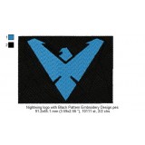 Nightwing logo with Black Pattern Embroidery Design